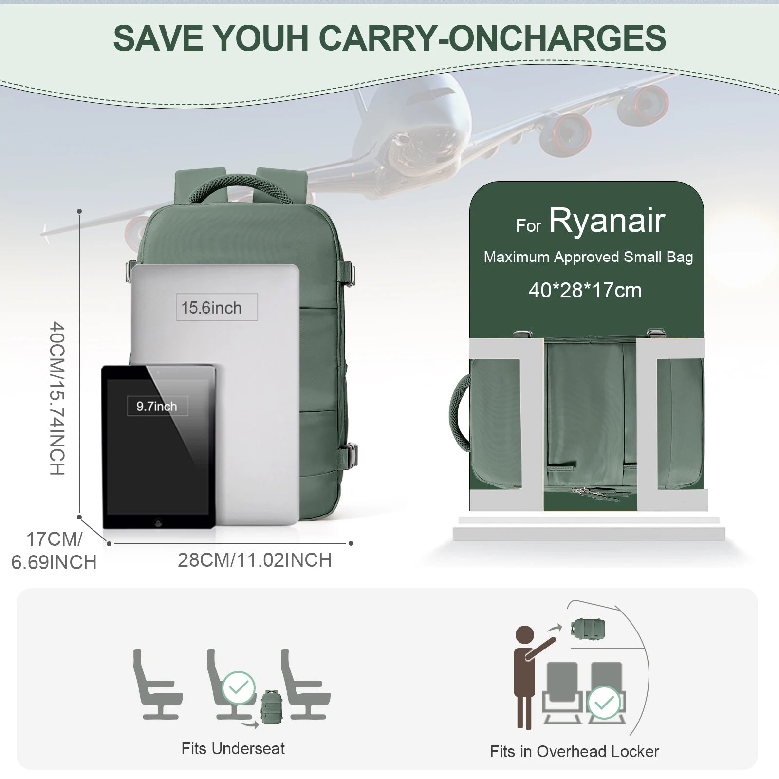 Travel backpack for men and women