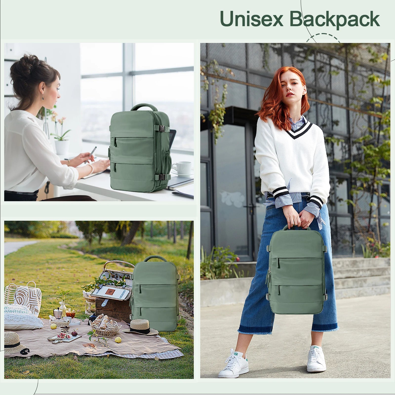 Travel backpack for men and women