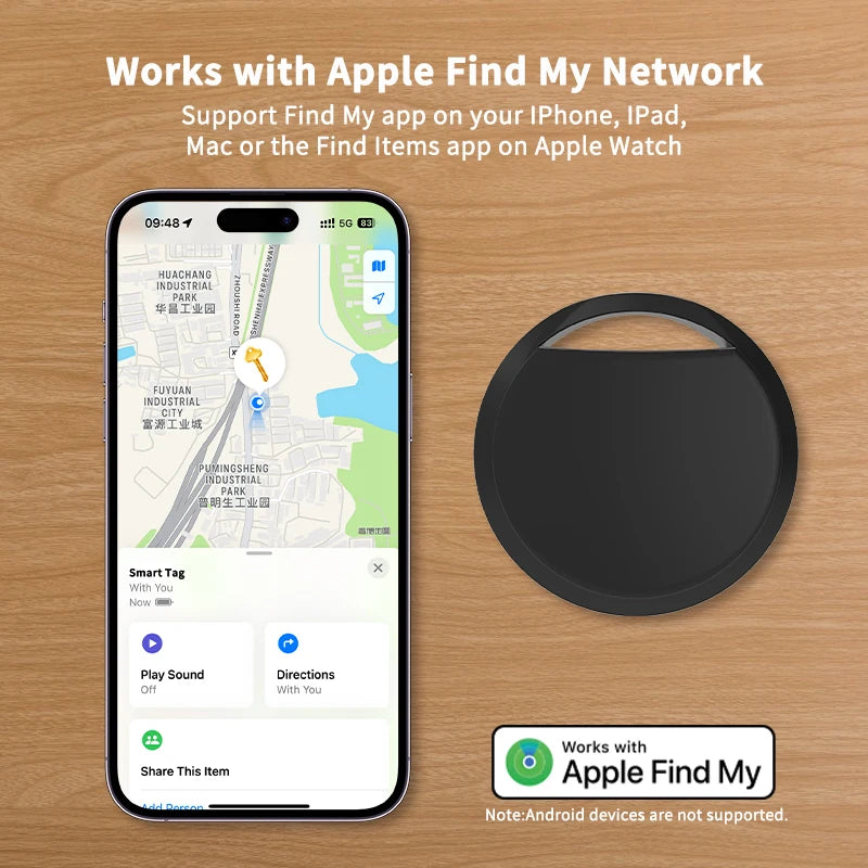 Replacement Apple AirTag Tracker – Compatible with Apple Find My Network, Works via Bluetooth Location of Computers, Keyboards, and Wallets