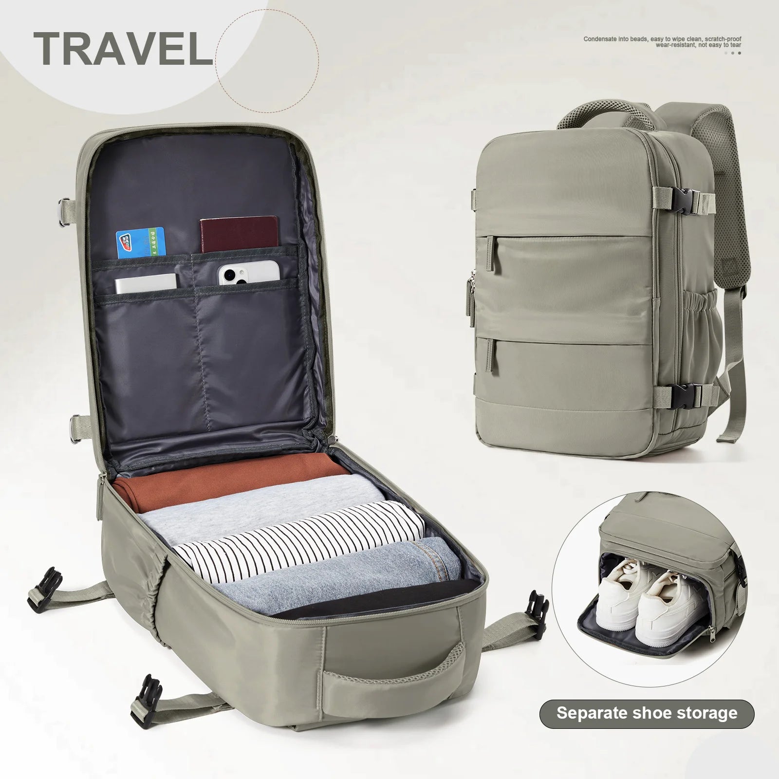 Travel backpack for men and women