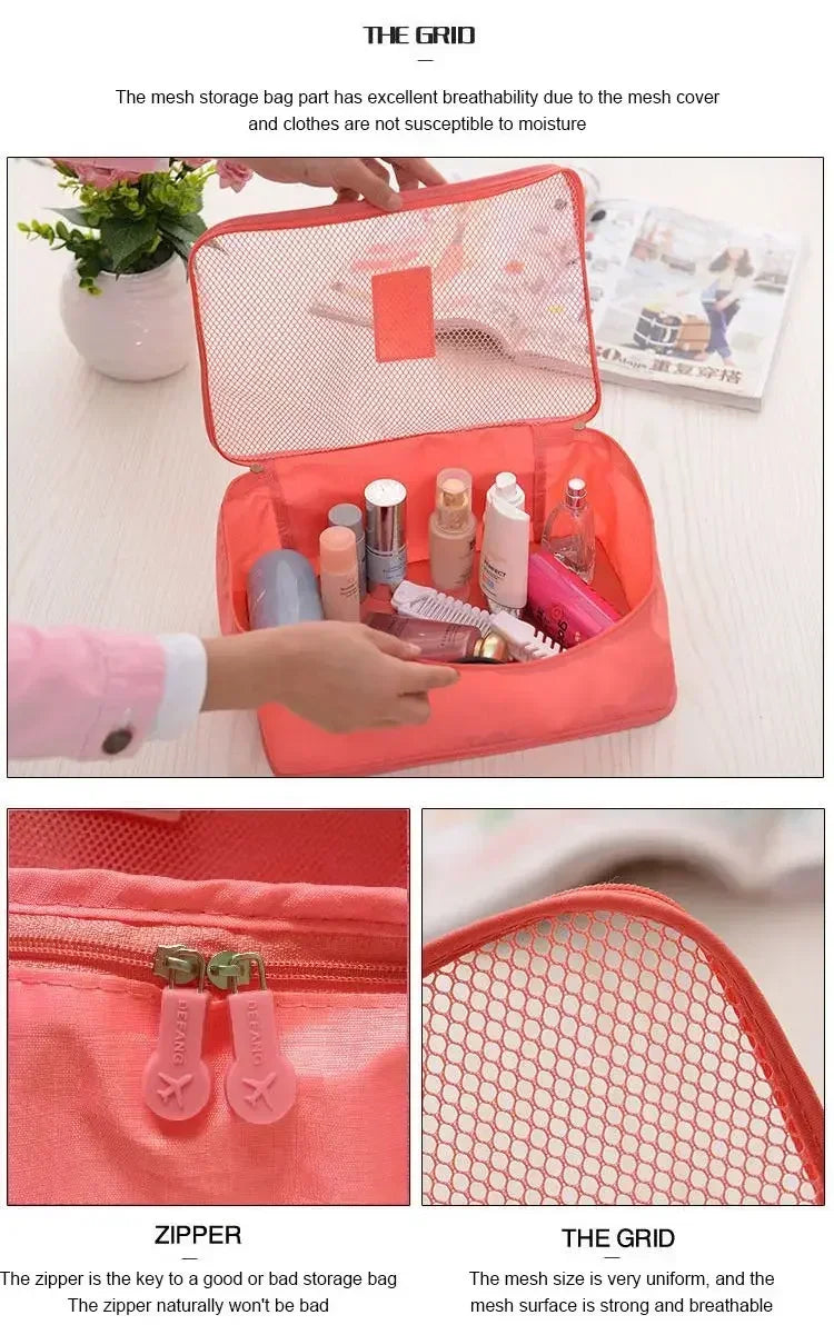 6pcs Set Travel Storage Bags Suitcase Packing Set Storage Cases Portable Luggage Organizer Clothes Shoe Foldable Organizer