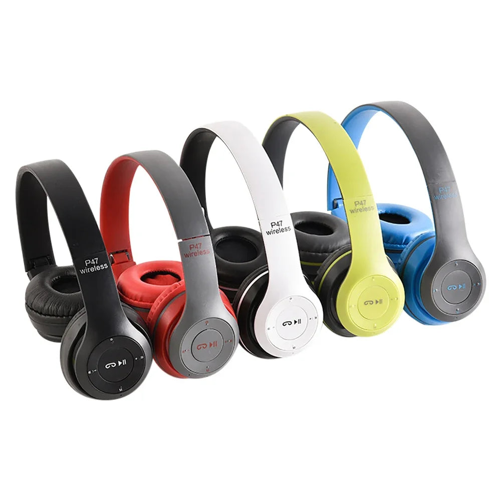 🎧 سماعة بلوتوث P47 - متوافقة مع أجهزة متعددة: iPhone، Xiaomi، Android،