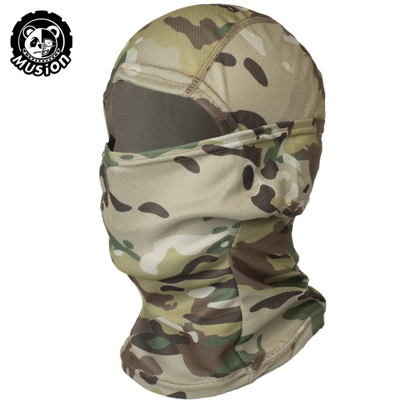 قناع وجه كامل من MusionTactical سريع الجفاف للمشي لمسافات طويلة وركوب الدراجات والتخييم والصيد وغطاء للرأس .