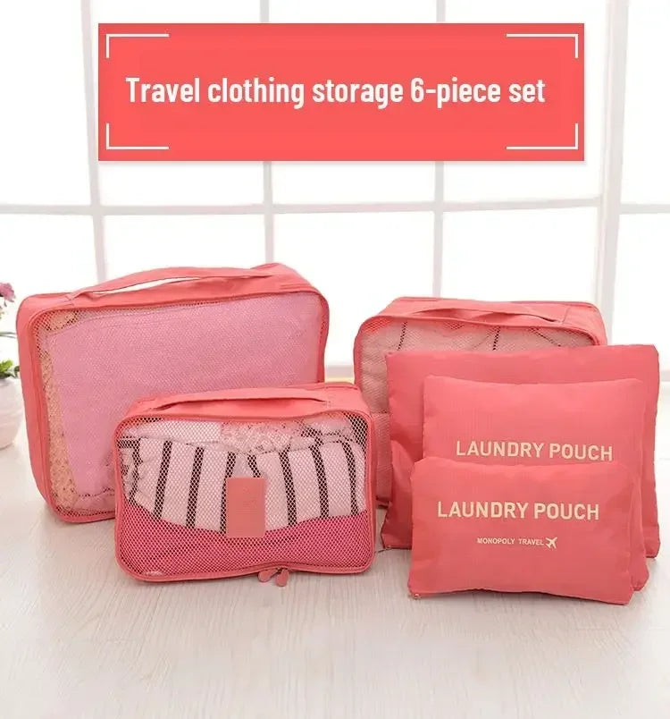 6pcs Set Travel Storage Bags Suitcase Packing Set Storage Cases Portable Luggage Organizer Clothes Shoe Foldable Organizer