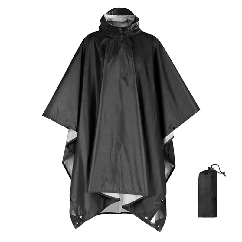 معطف مطري عسكري 3×1 (Poncho) – بغطاء رأس وأكمام