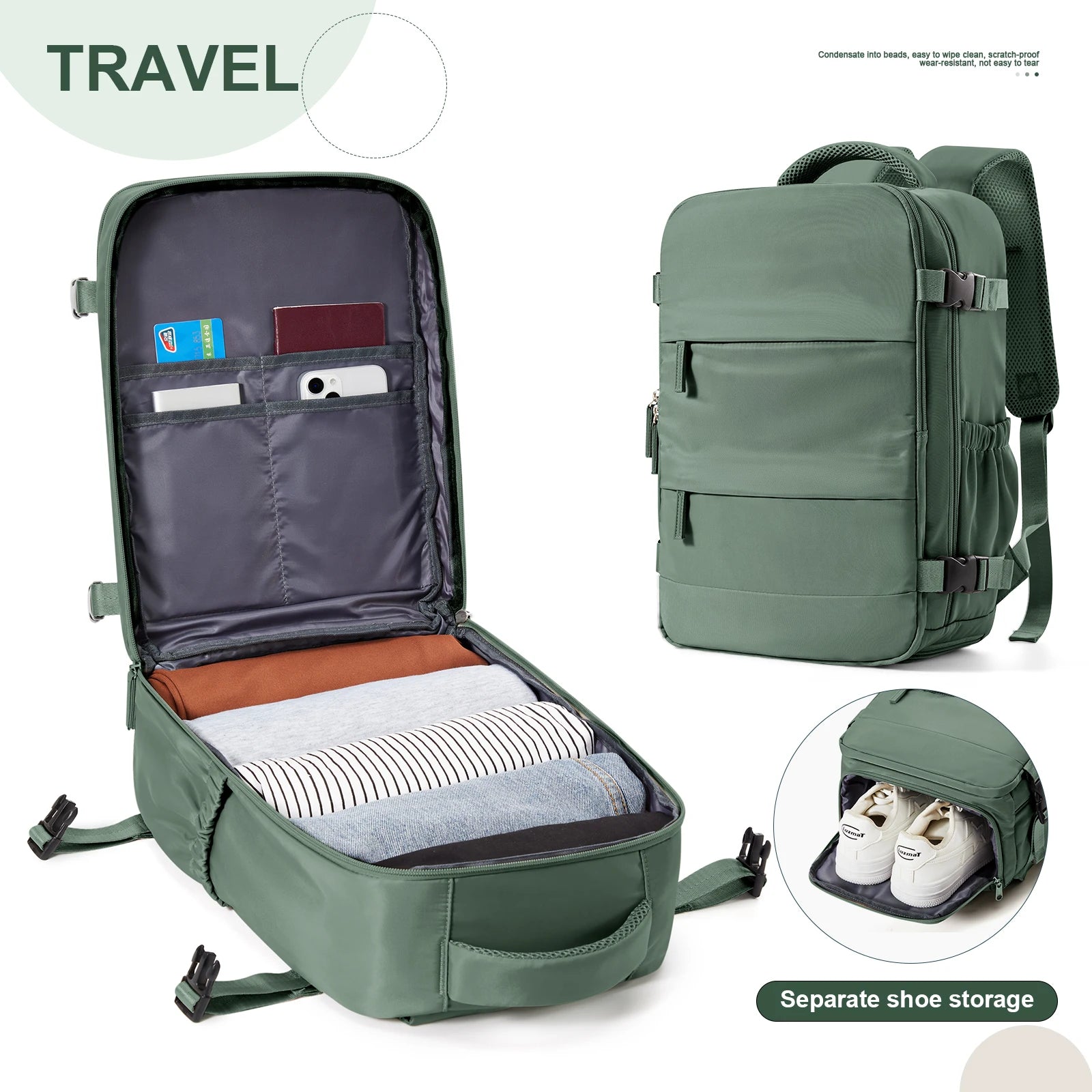 Travel backpack for men and women
